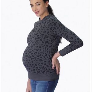 NWT Ingrid & Isabel Maternity Sweatshirt Leopard